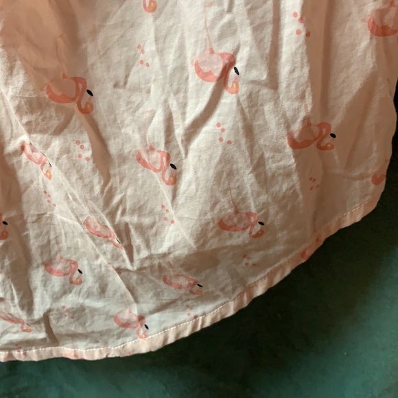 Cute vintage pink flamingo print button-down top L - Picture 13 of 17